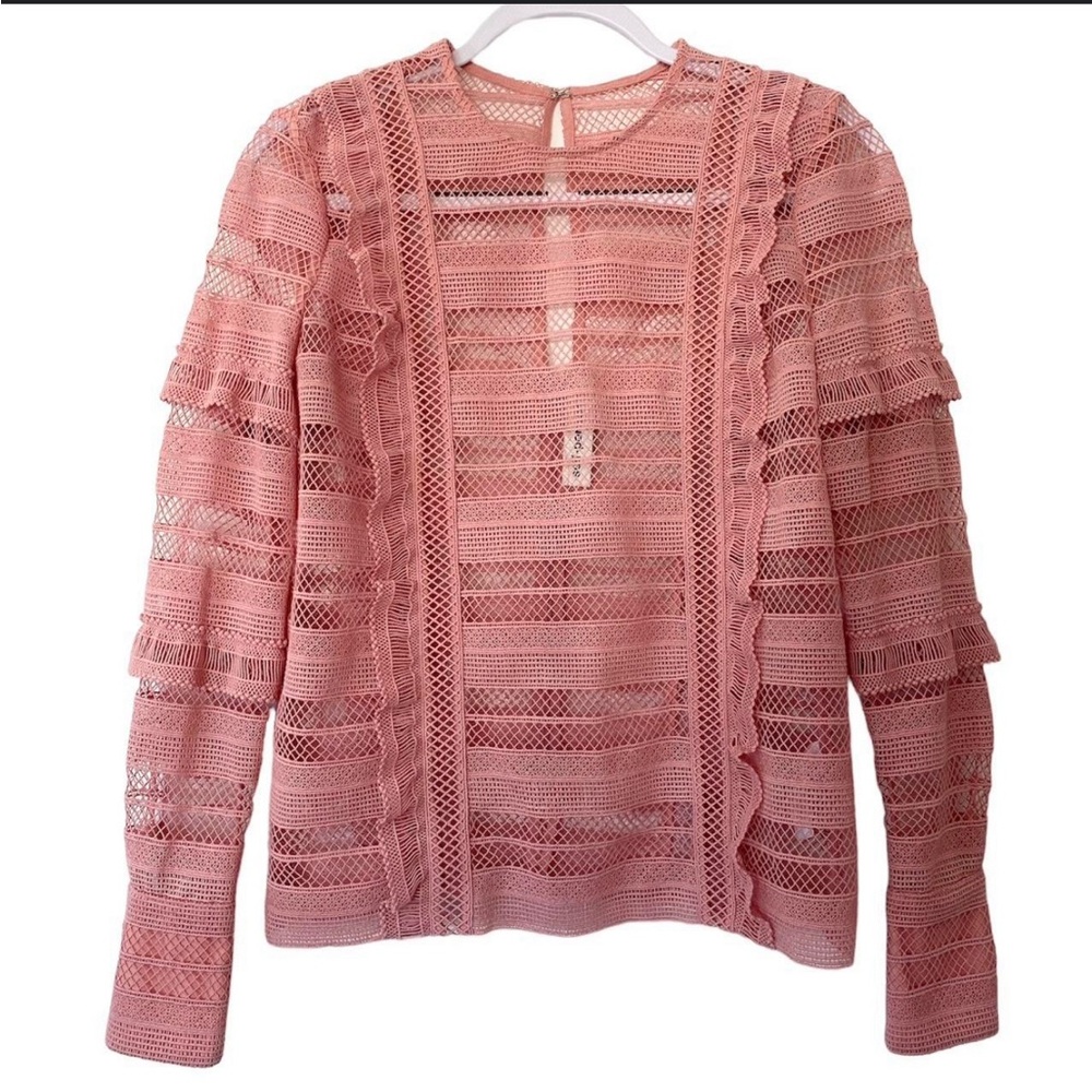 Self Portrait Pink Lace Top